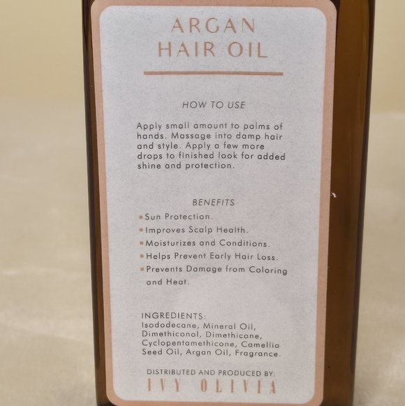Ivy Olivia Moroccan Argan Hair Oil 3.4 oz/100 ml - Picture 3 of 10